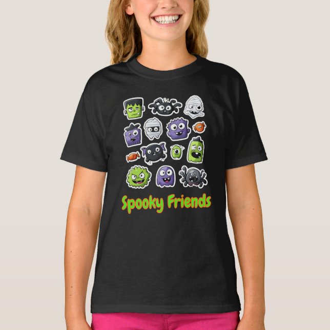 Spooky Friends Halloween T-Shirt (Framsida)