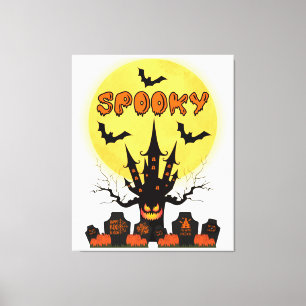 Spooky Fright Natt Halloween Canvas Wall Art