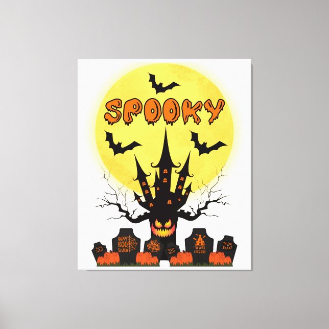 Spooky Fright Natt Halloween Canvas Wall Art (Framsida)