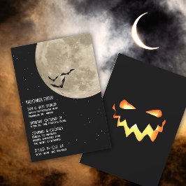 Spooky Full Moon Fladdermus Halloween Costume Part Inbjudningar