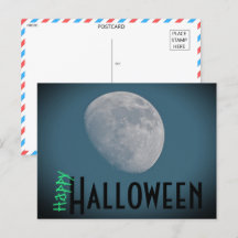 Spooky Full Moon Halloween-vykort