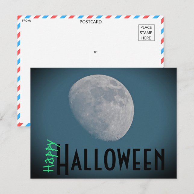 Spooky Full Moon Halloween-vykort Vykort (Fram/baksida)