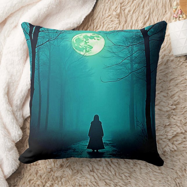 Spooky Full Moon Natt Design Kudde (Filt)