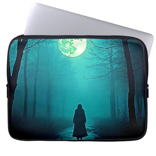 Spooky Full Moon Natt Design Laptop Fodral (Framsidan)