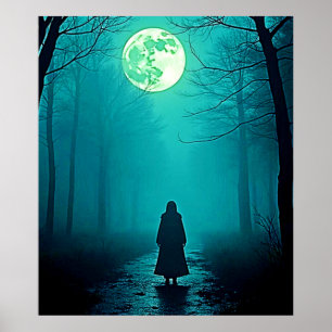 Spooky Full Moon Natt Design Poster