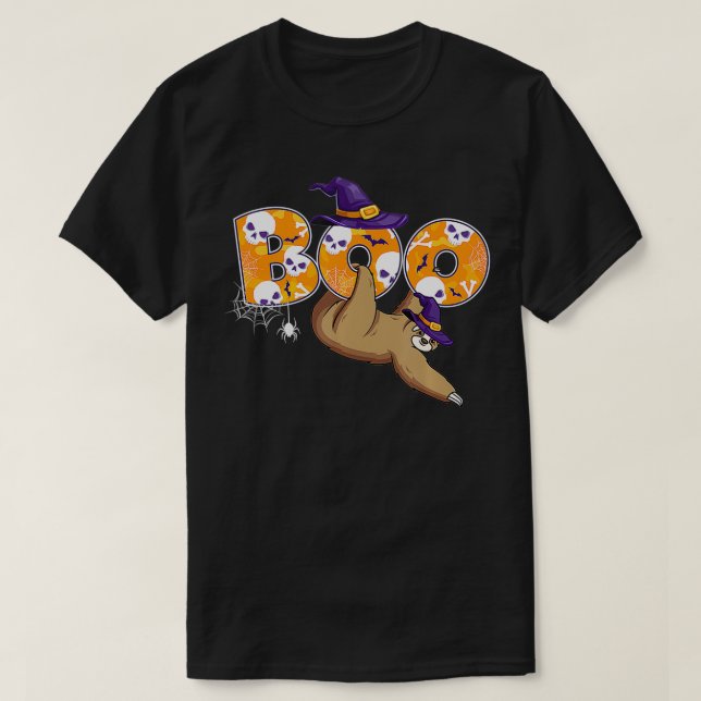 Spooky Funny Halloween Sloth Boo T Shirt (Design framsida)