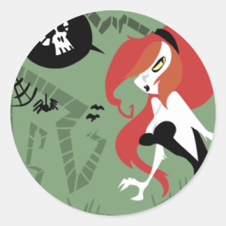 Spooky Gal Stickers Runt Klistermärke