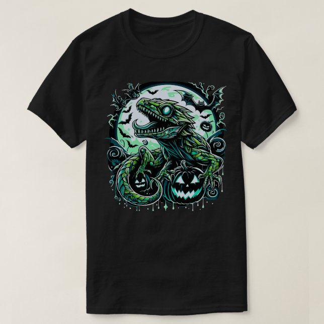 Spooky gecko häxa söt halloween-reptildesign 2 t shirt (Design framsida)