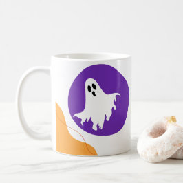 Spooky Ghost & Abstrakt Blob Shapes Halloween Gift Kaffemugg