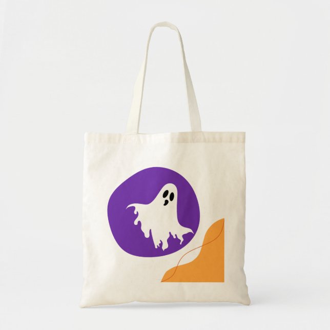 Spooky Ghost & Abstrakt Blob Shapes Halloween Shop Tygkasse (Framsidan)