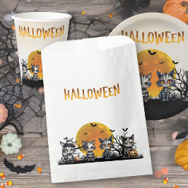 Spooky Ghost Black Stripe Halloween Kittens
