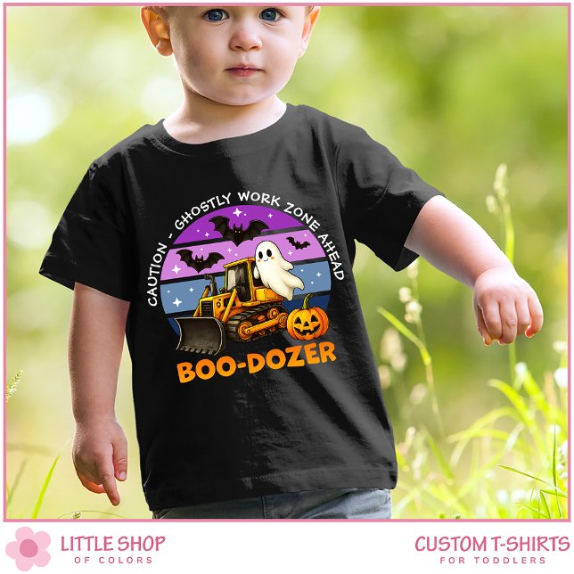 Spooky Ghost Bulldozer Anpassadet Halloween T Shirt (Skapare uppladdad)