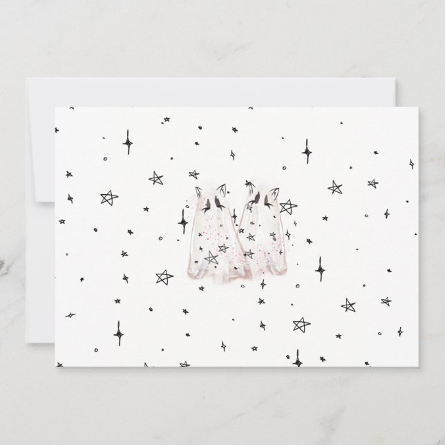 Spooky Ghost Cat Card "Punk Stars" Inbjudningar (Framsida)