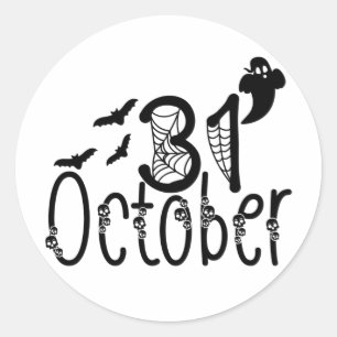Spooky Ghost Halloween 31 oktober Runt Klistermärke