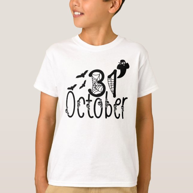 Spooky Ghost Halloween 31 oktober T Shirt (Framsida)