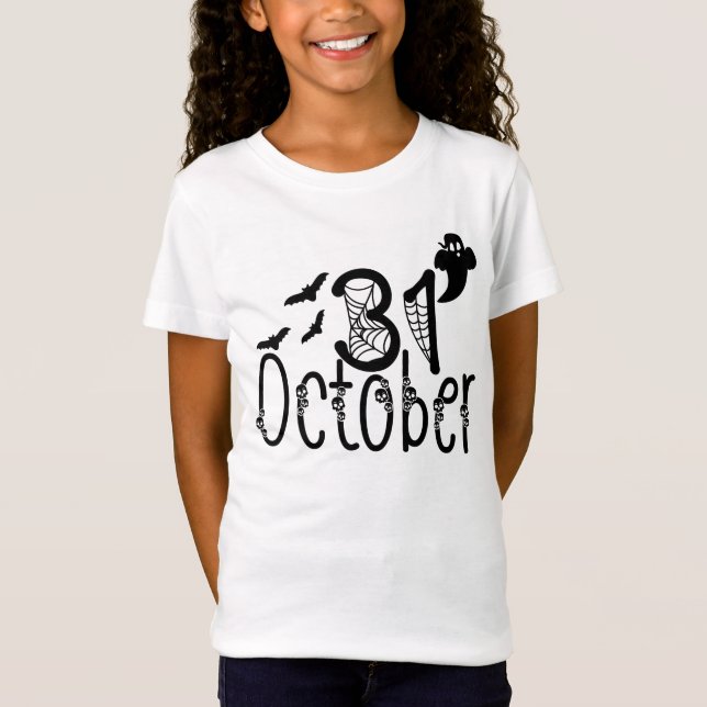 Spooky Ghost Halloween 31 oktober T Shirt (Framsida)