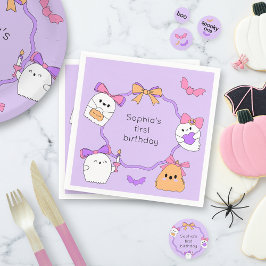 Spooky Ghost Halloween Birthday Pappersservett