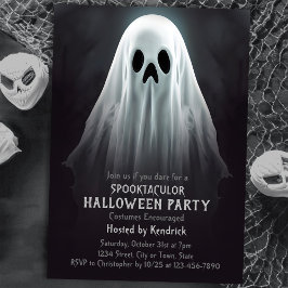 Spooky Ghost Halloween Costume Party Inbjudningar