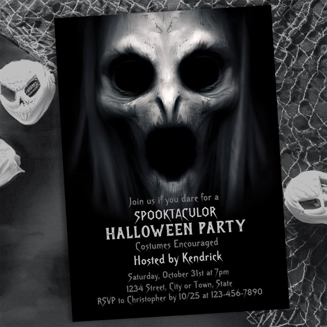 Spooky Ghost Halloween Costume Party Inbjudningar (Skapare uppladdad)