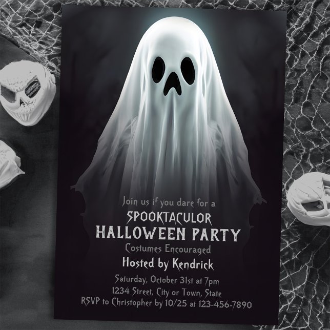 Spooky Ghost Halloween Costume Party Inbjudningar (Skapare uppladdad)