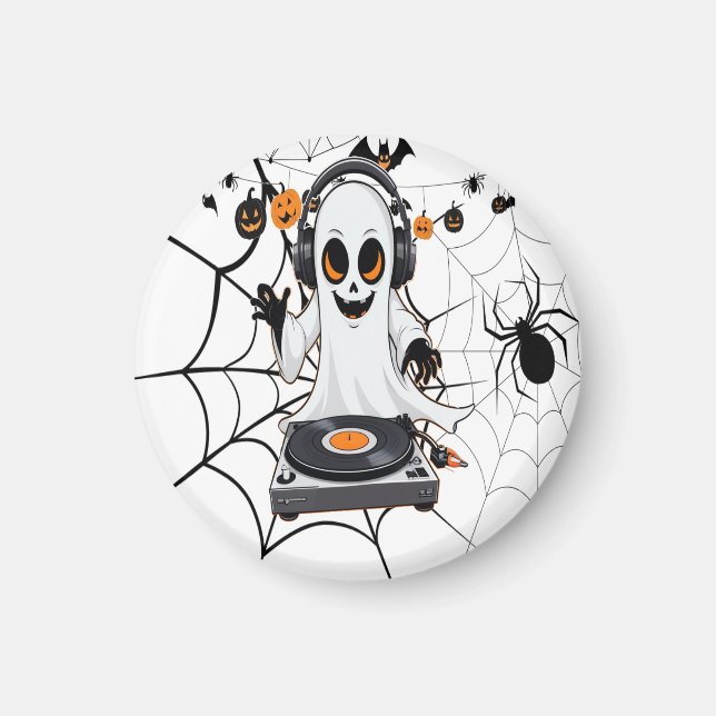 Spooky Ghost Halloween Decor Magnet (Framsidan)