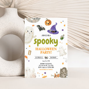 Spooky Ghost Halloween fest Inbjudningar