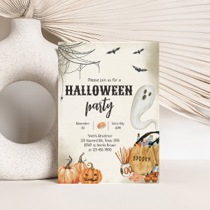 Spooky Ghost Halloween fest Inbjudningar