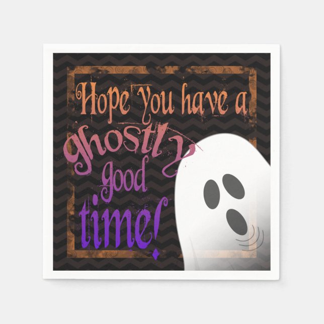 Spooky Ghost Halloween fest Napkins Pappersservett (Framsidan)