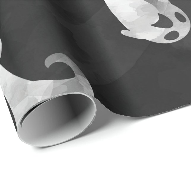 Spooky Ghost Halloween fest Wrapping Papper Presentpapper (Rullad Hörn)