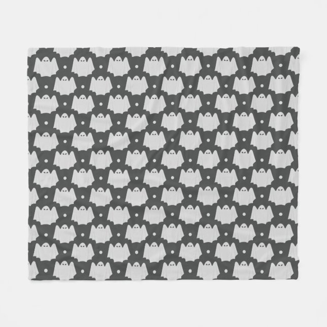Spooky Ghost Halloween Fleecefilt (Framsidan (Horisontell))