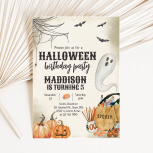 Spooky Ghost Halloween-Födelsedagsfest Inbjudningar
