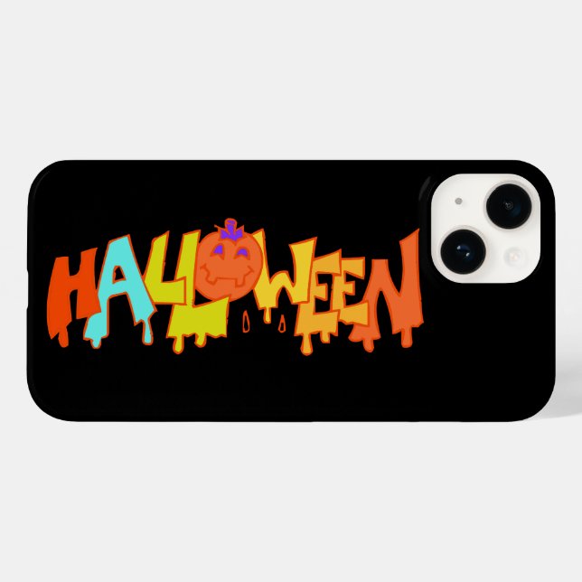 Spooky Ghost Halloween Print Design Iphone case (Baksida (horisontell))