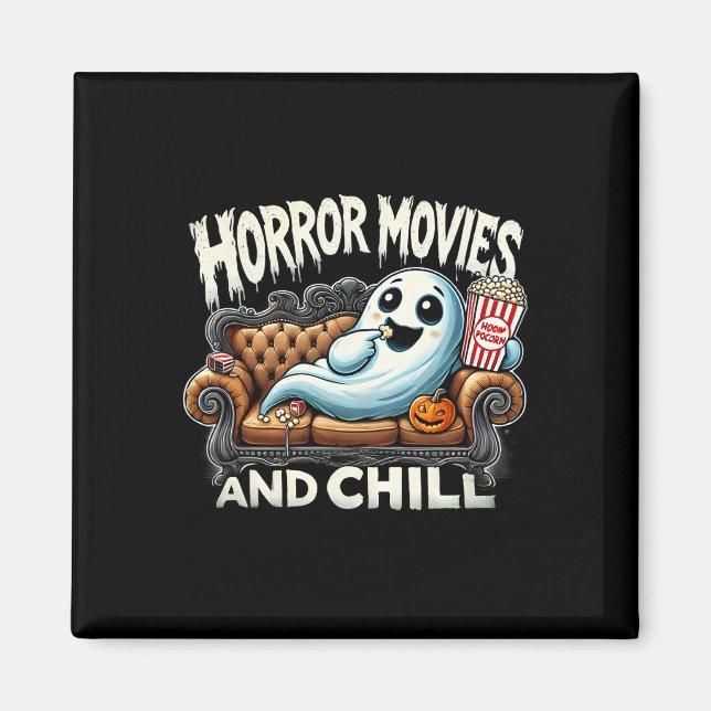 Spooky Ghost Halloween-skräckfilmer och Chill Mov Magnet (Framsidan)