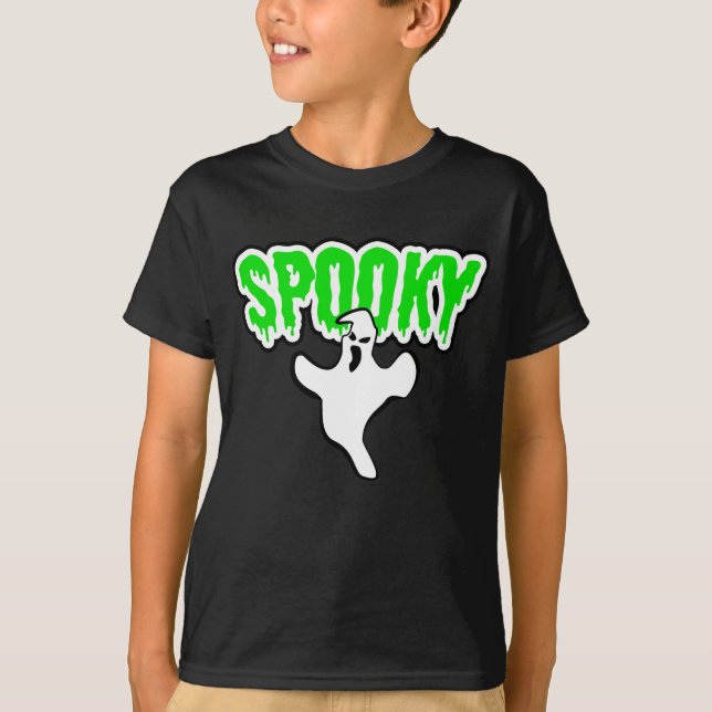 Spooky Ghost Halloween T Shirt (Framsida)