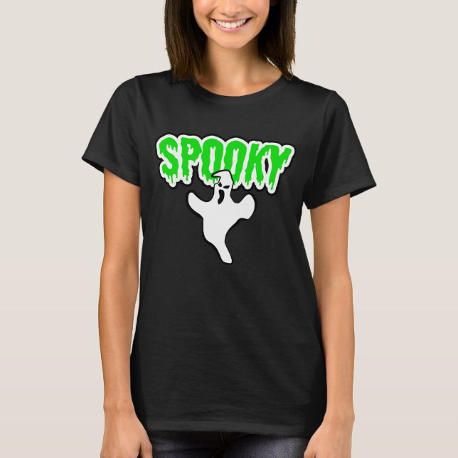 Spooky Ghost Halloween T Shirt (Framsida)