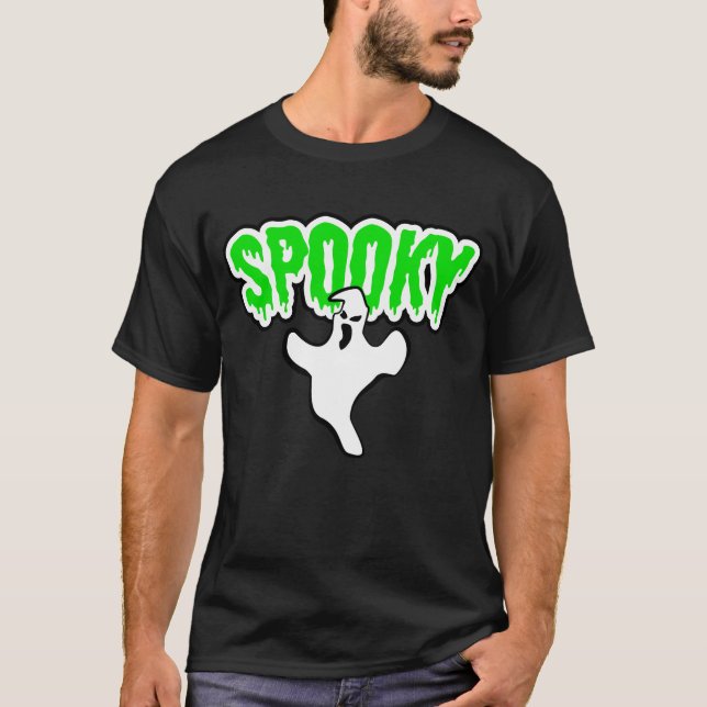 Spooky Ghost Halloween T Shirt (Framsida)