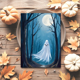 Spooky Ghost | Happy halloween-buktad skog Helg Vykort