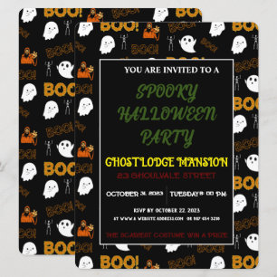 SPOOKY GHOST HAPPY HALLOWEEN PARTY-INBJUDAN INBJUDNINGAR