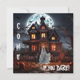 Spooky Ghost Haunted House Halloween fest Inbjudningar