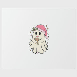 Spooky Ghost Holding en Gingertea-jul Presentpapper
