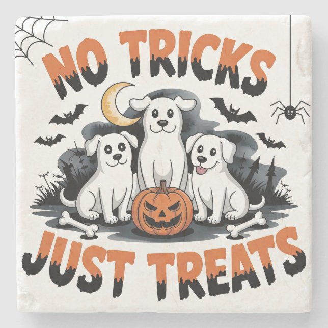 Spooky Ghost Hundar | Cute Halloween Hund design Stenunderlägg (Framsidan)