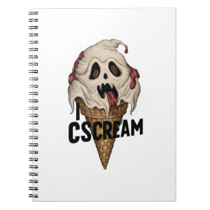 Spooky Ghost Ice Cream "I CSCREAM" Anteckningsbok