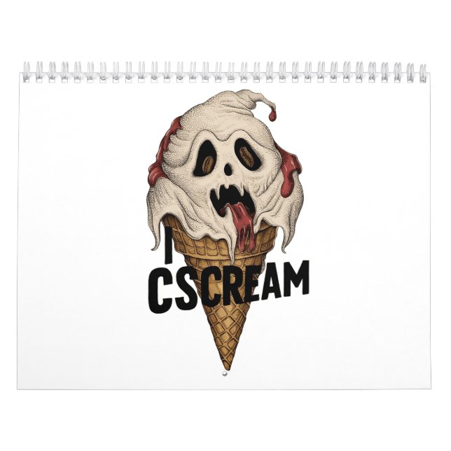 Spooky Ghost Ice Cream "I CSCREAM" Kalender (Omslag)
