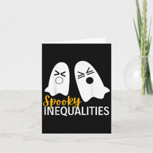 Spooky Ghost Inequalities Funny Halloween Math Tea Kort