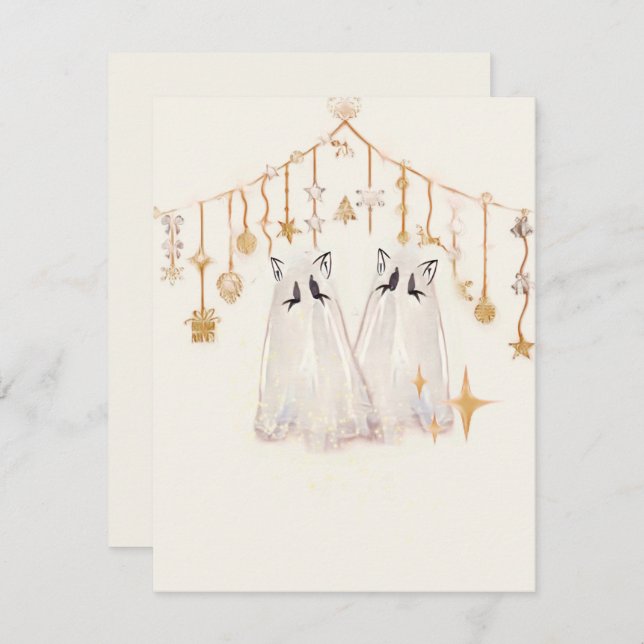 Spooky Ghost-julkort Julkort (Fram/baksida)