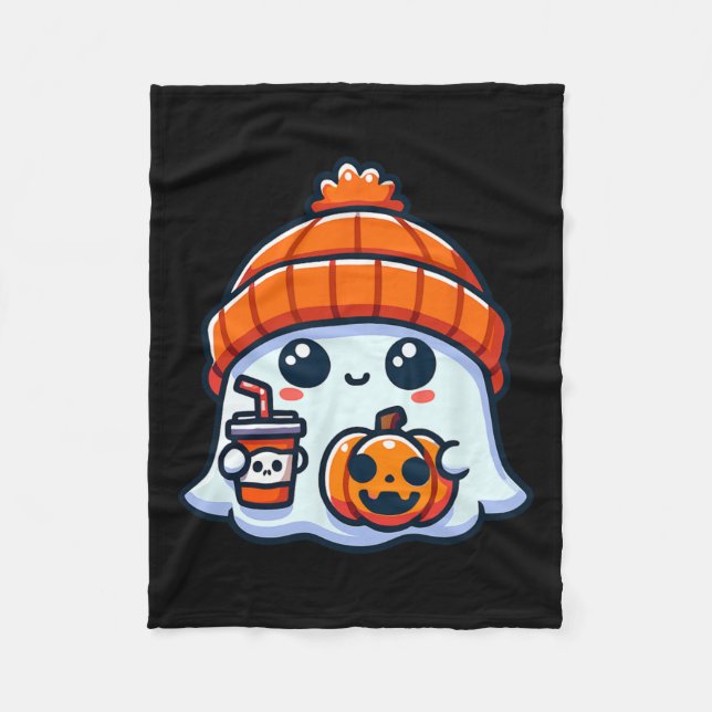 Spooky Ghost Manar Halloween Fleecefilt (Framsidan)