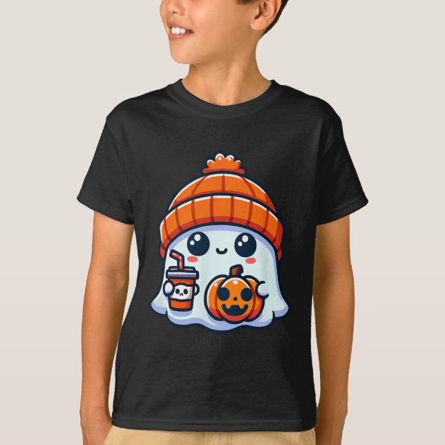 Spooky Ghost Manar Halloween T Shirt (Framsida)