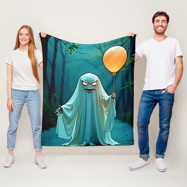 Spooky Ghost med Eerie Balloon Fleecefilt (På plats)