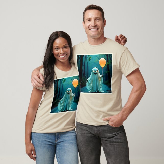 Spooky Ghost med Eerie Balloon T Shirt (Unisex)