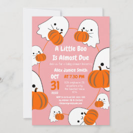 Spooky Ghost med enkel Elegant, Halloween Baby Sho Inbjudningar